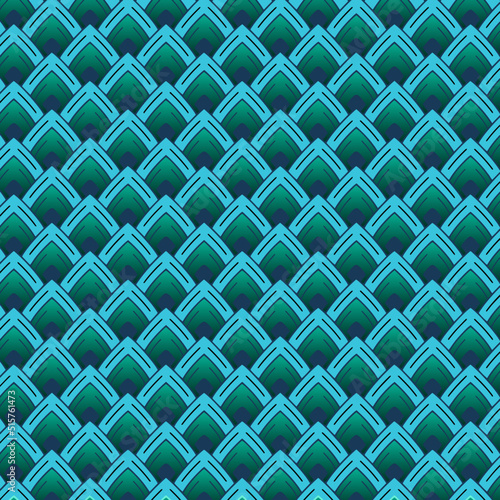 blue and green scaly geometric pattern