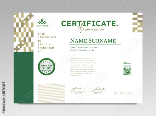Modern Design Certificate. Certificate template awards diploma background vector modern design simple elegant and luxurious elegant. layout horizontal in A4 size