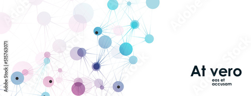 Vector future technology design template. Abstract connecting dots and lines. Geometric illustratuion