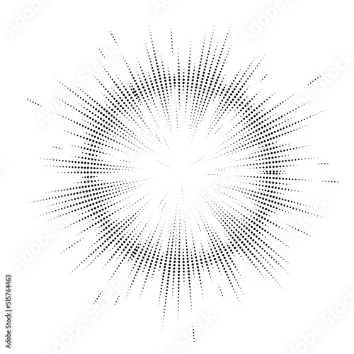 Bursting rays. Sunburst frame. Abstract equalizer element with dotted lines for design. Vector illustration.