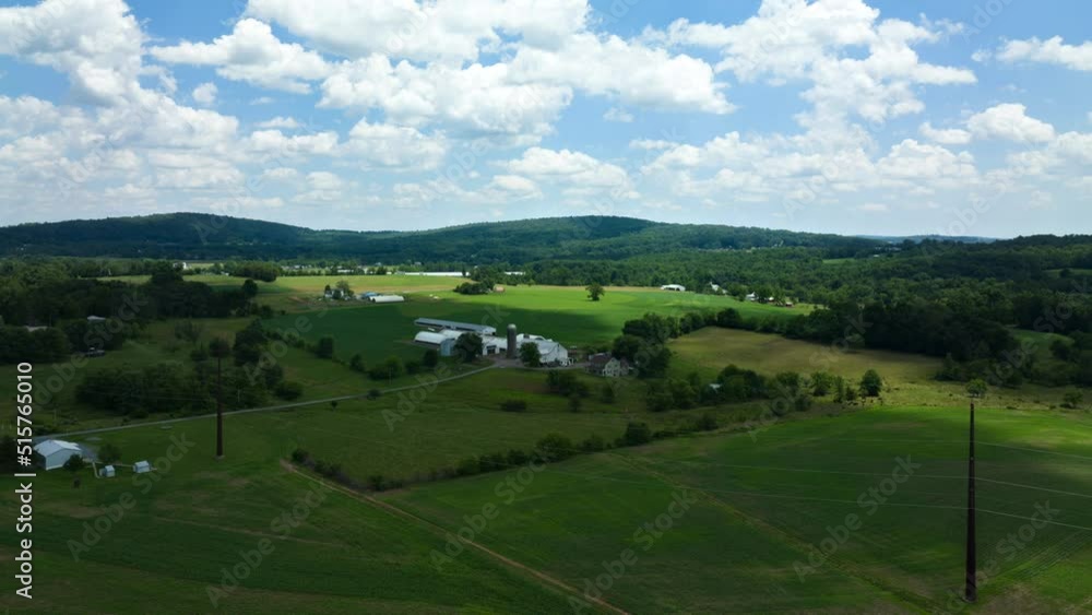 A time-lapse of clouds moving over the rural green farmland of Lancaster County, Pennsylvania. A time-lapse of clouds moving over the rural green farmland of Lancaster County, Pennsylvania.