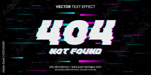 404 glitch computer screen editable text effect