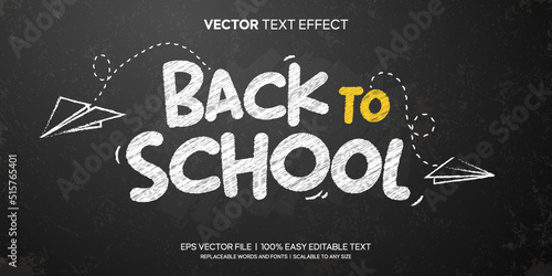 blackboard back to school chalk editable text effect