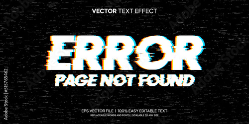 Error not found glitch editable text effect