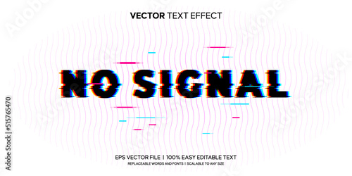 glitch no signal editable text effect