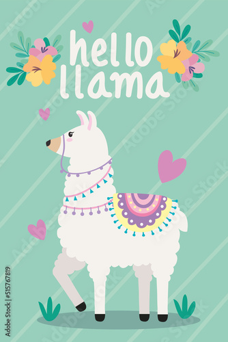 llama with lettering