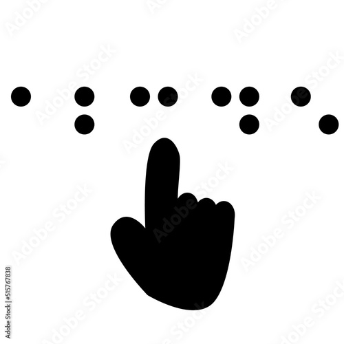 braille icon on white background. blind symbol. finger touch braille sign. flat style.