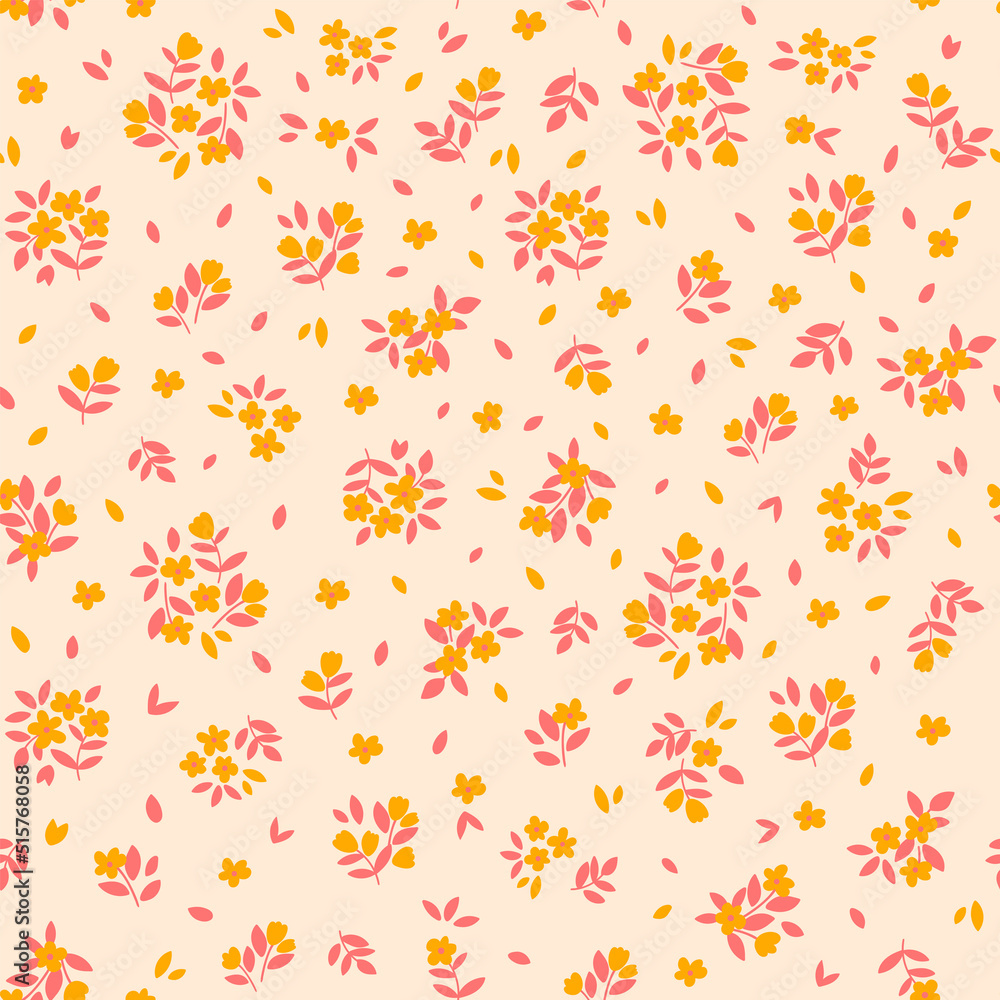 Cute floral background. Vector seamless pattern with ditsy flowers. Vintage botanical surface pattern design. Cottage core wallpaper Cute floral background. Vector seamless pattern with ditsy flowers. Vintage botanical surface pattern design. Cottage core wallpaper