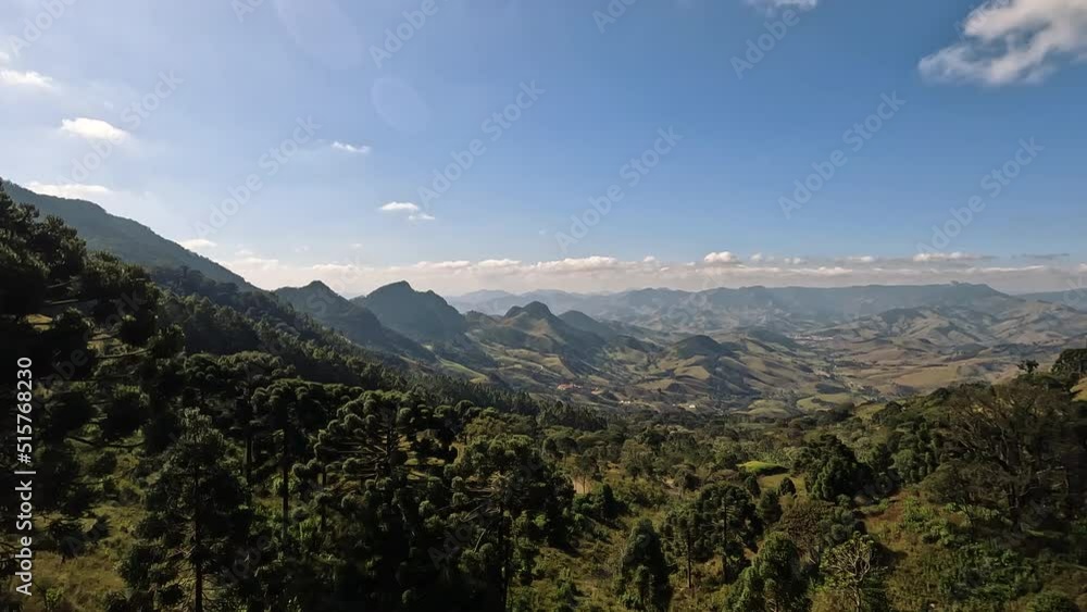 Jagged Green Mountain Valley Fading In Horizon In Brazil Landscape Jagged Green Mountain Valley Fading In Horizon In Brazil Landscape