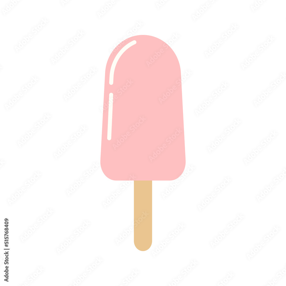Ice cream simple vector illustration. Food dessert icon in flat style Ice cream simple vector illustration. Food dessert icon in flat style