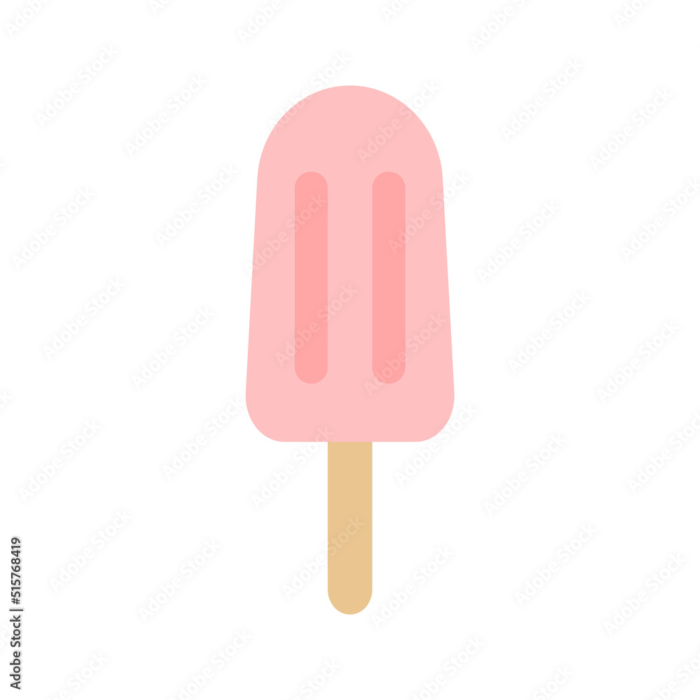 Ice cream simple vector illustration. Food dessert icon in flat style Ice cream simple vector illustration. Food dessert icon in flat style