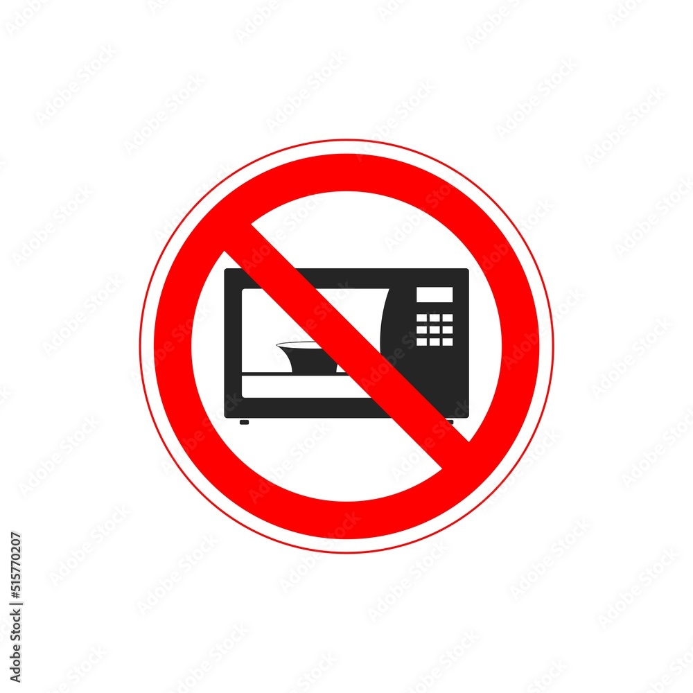 No microwave icon isolated on white background. Not allow microwave sign No microwave icon isolated on white background. Not allow microwave sign