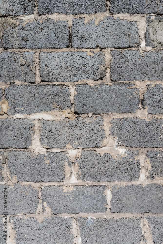 Fototapeta premium Gray hollow brick wall. Perfect for background.