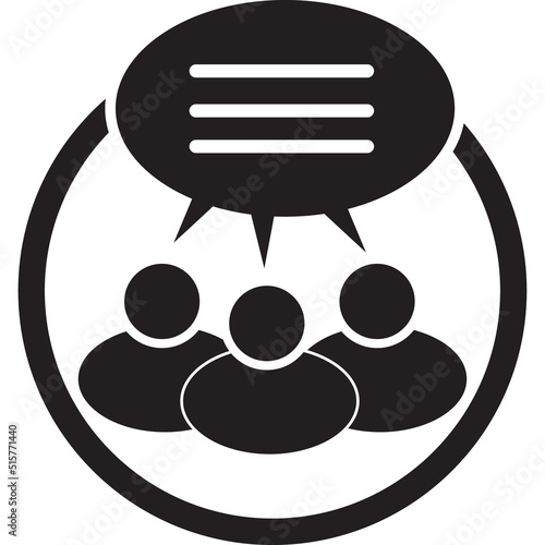 group chat icon on white background. global communicate sign. comment in messenger. flat style.