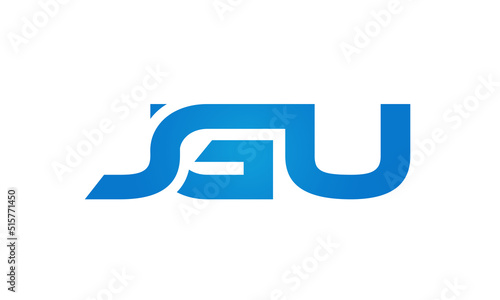 Connected JGU Letters logo Design Linked Chain logo Concept
