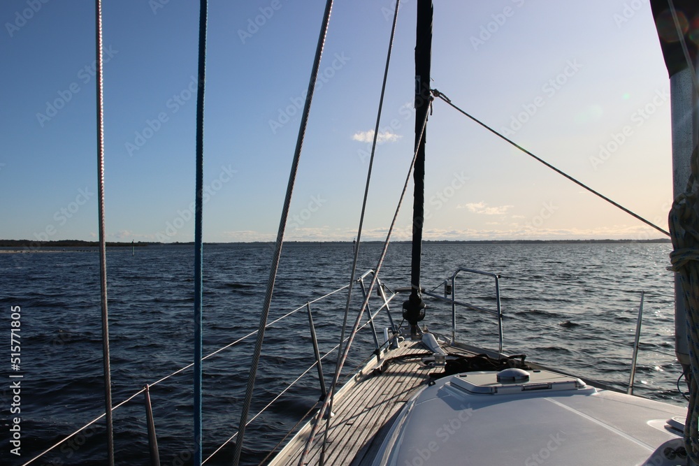 Sailing on Lake Victoria, Gippsland Lakes, Central Gippsland, Victoria, Australia.