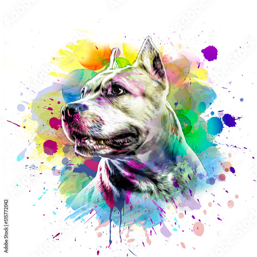 abstract colored dog muzzle...