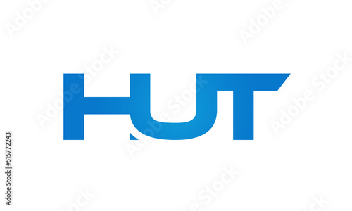 Connected HUT Letters logo Design Linked Chain logo Concept
