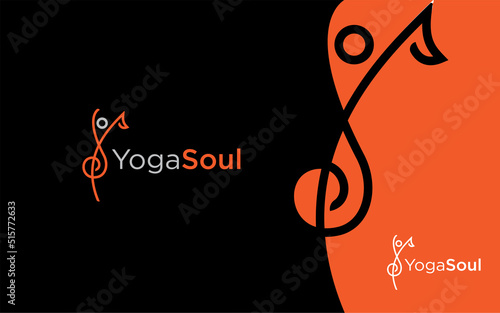 Yoga soul modern logo vector