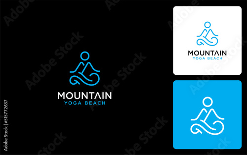 Yoga modern and minimalist logo vector
