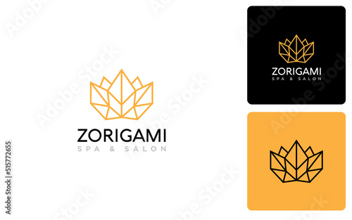 Origami spa and wellness logo vector