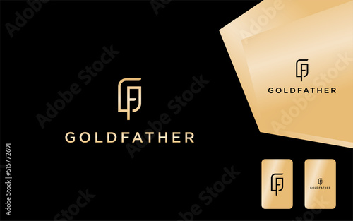Typography GF luxury logo vector