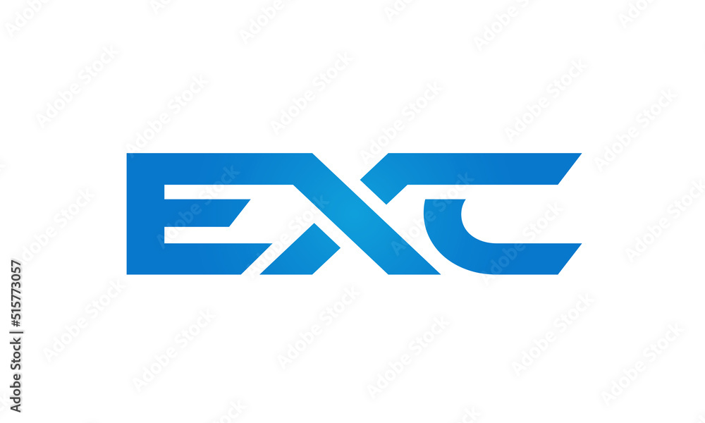 Connected EXC Letters logo Design Linked Chain logo Concept Connected EXC Letters logo Design Linked Chain logo Concept