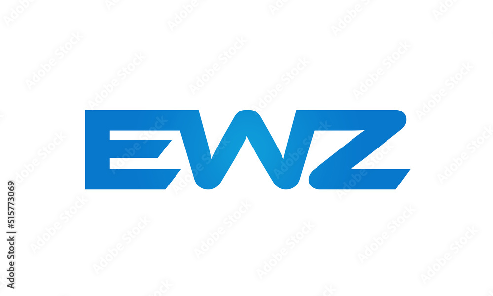 Connected EWZ Letters logo Design Linked Chain logo Concept Connected EWZ Letters logo Design Linked Chain logo Concept