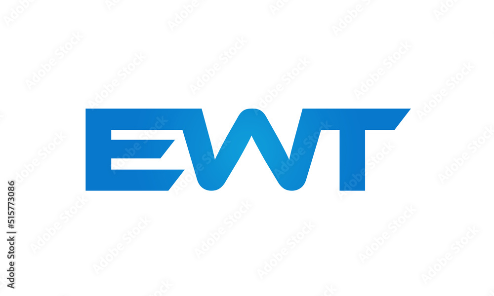 Connected EWT Letters logo Design Linked Chain logo Concept Connected EWT Letters logo Design Linked Chain logo Concept