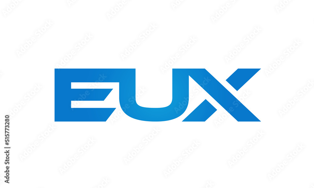 Connected EUX Letters logo Design Linked Chain logo Concept Connected EUX Letters logo Design Linked Chain logo Concept