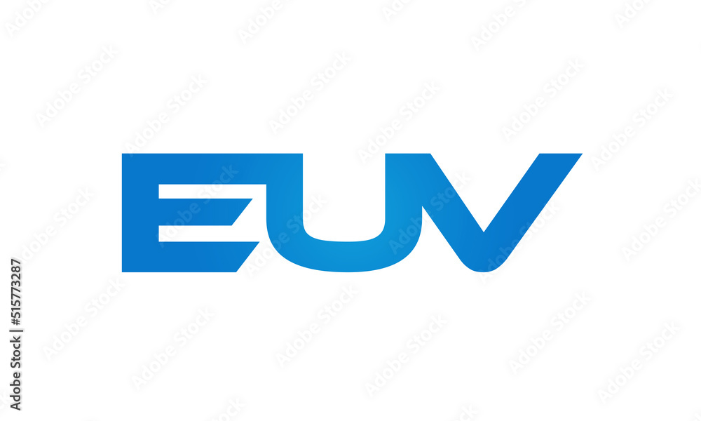 Connected EUV Letters logo Design Linked Chain logo Concept Connected EUV Letters logo Design Linked Chain logo Concept