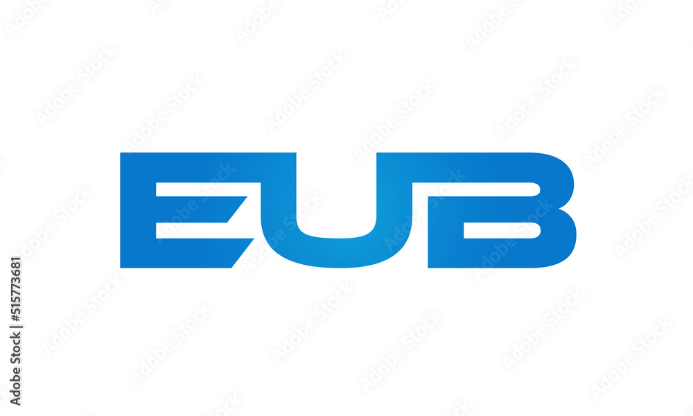 Connected EUB Letters logo Design Linked Chain logo Concept Connected EUB Letters logo Design Linked Chain logo Concept