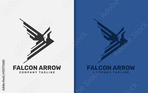 Abstract Creative Arrow Logo Design with Formed from the Wings of an Eagle. Usable for Tech, Business, Adventure, Sport Brand Company.