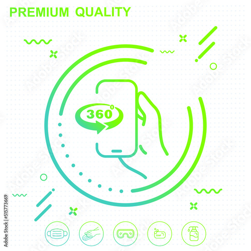  360 degree view icon illustration - modern design 02.