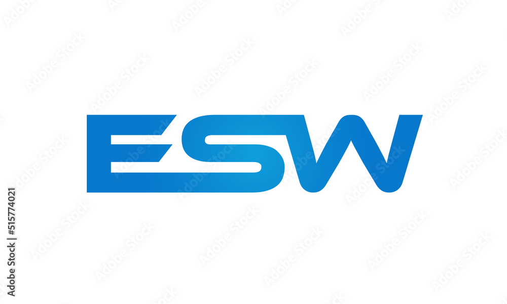 Connected ESW Letters logo Design Linked Chain logo Concept Connected ESW Letters logo Design Linked Chain logo Concept