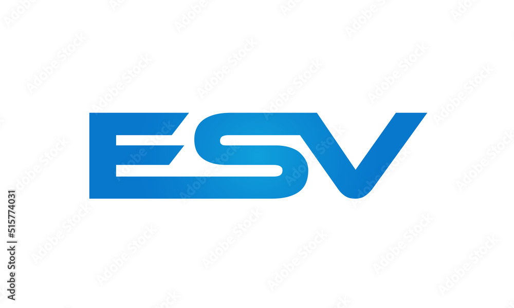 Connected ESV Letters logo Design Linked Chain logo Concept Connected ESV Letters logo Design Linked Chain logo Concept