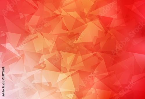 Light Red, Yellow vector triangle mosaic background.