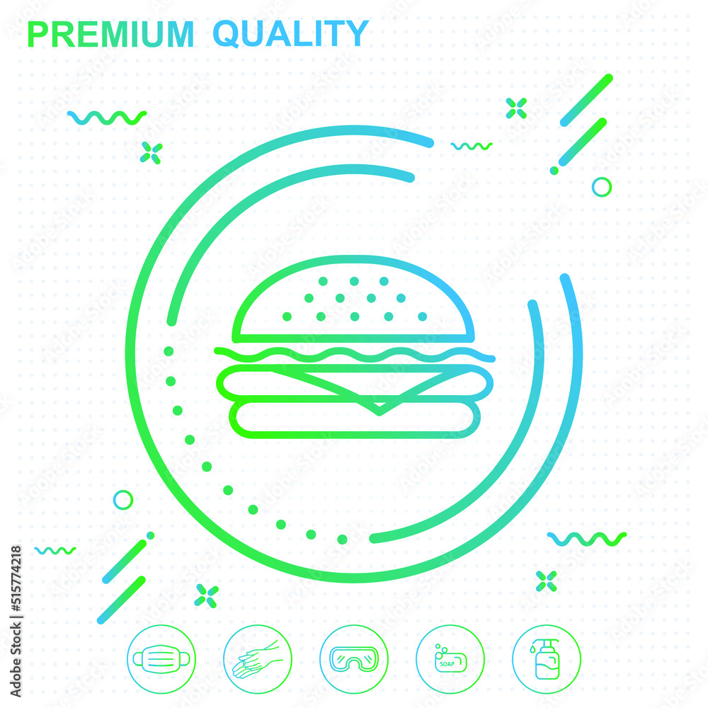 Burger vector icon illustration - modern design 01. Burger vector icon illustration - modern design 01.