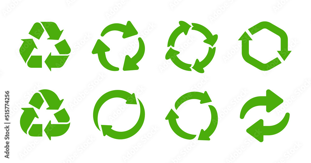 Recycle icon set green recycling symbol logo Recycle icon set green recycling symbol logo