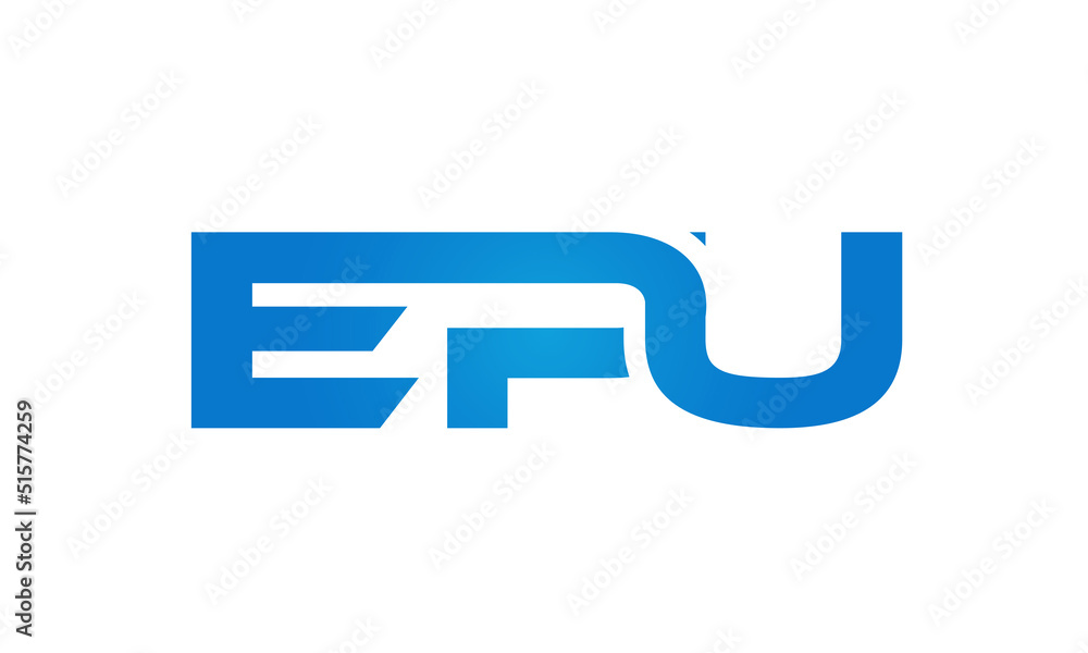 Connected ERU Letters logo Design Linked Chain logo Concept Connected ERU Letters logo Design Linked Chain logo Concept