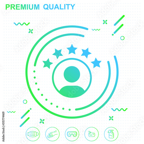 customer, illustration, satisfaction, positive, star, business, vector, flat, rate, best, icon, success, quality, five, review, feedback, evaluation, good, experience, rating, client, design, service,