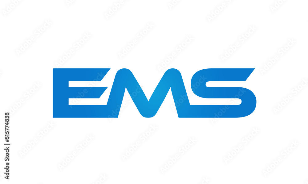 Connected EMS Letters logo Design Linked Chain logo Concept Connected EMS Letters logo Design Linked Chain logo Concept