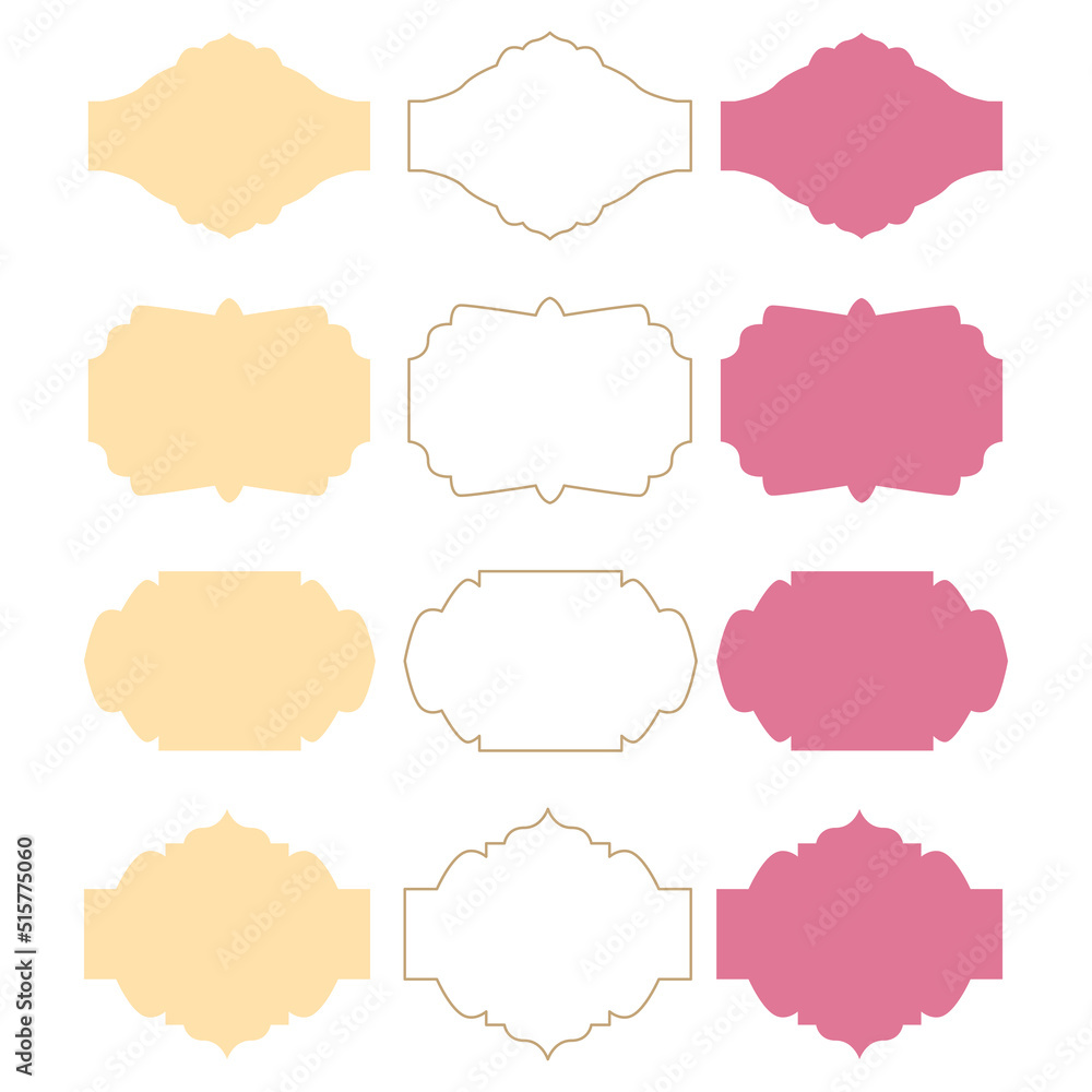 Wedding Luxury Design Symmetry Ornamental Frames, Labels isolated On White Wedding Luxury Design Symmetry Ornamental Frames, Labels isolated On White