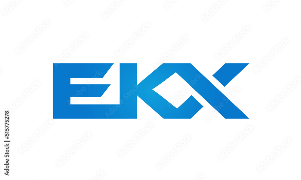Connected EKX Letters logo Design Linked Chain logo Concept Connected EKX Letters logo Design Linked Chain logo Concept