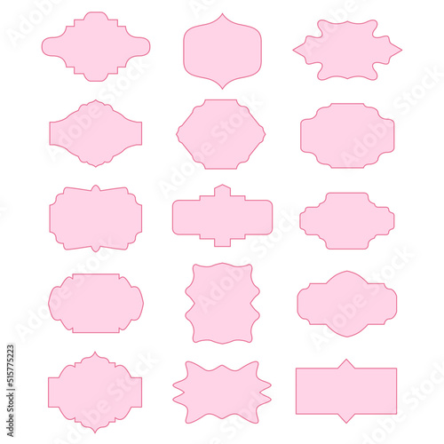 SIMPLE DESIGN ORNAMENTAL LABELS ISOLATED ON WHITE