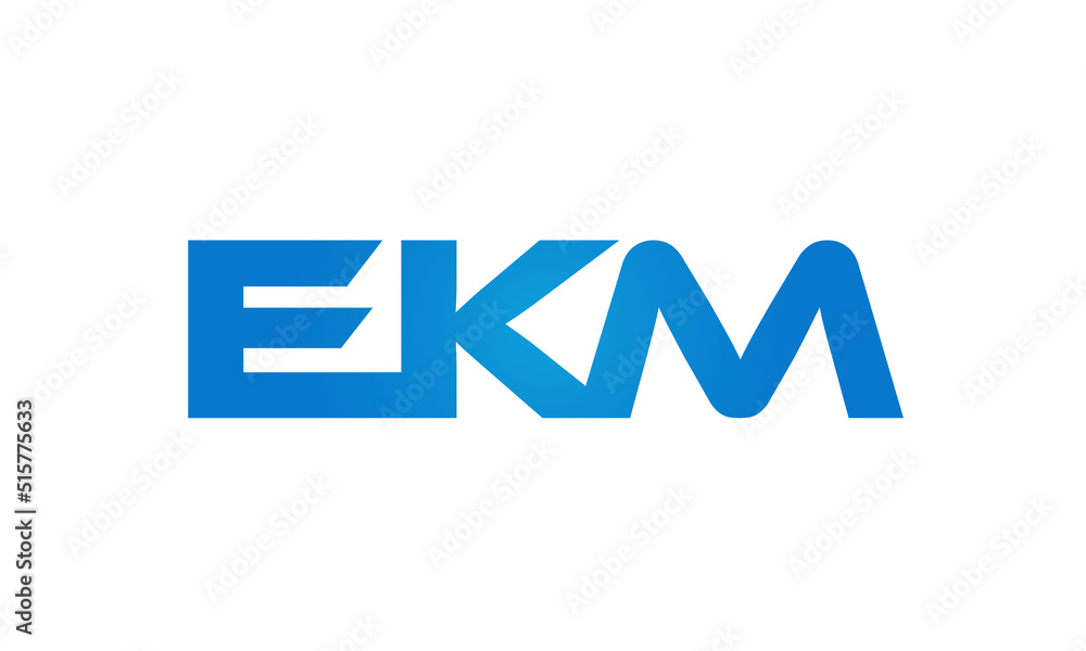 Connected EKM Letters logo Design Linked Chain logo Concept Connected EKM Letters logo Design Linked Chain logo Concept