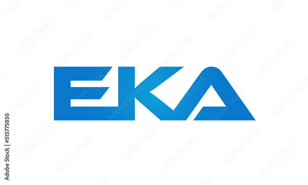 Connected EKA Letters logo Design Linked Chain logo Concept Connected EKA Letters logo Design Linked Chain logo Concept