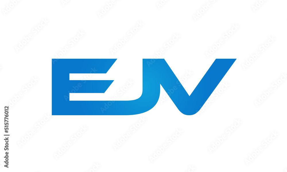Connected EJV Letters logo Design Linked Chain logo Concept Connected EJV Letters logo Design Linked Chain logo Concept