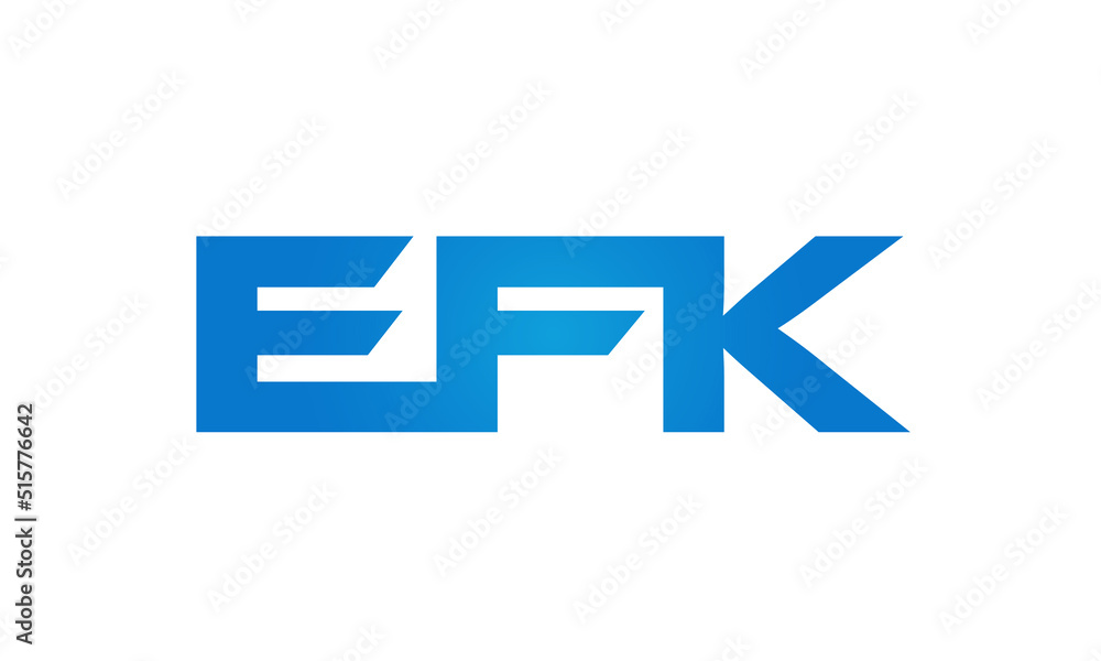 Connected EFK Letters logo Design Linked Chain logo Concept Connected EFK Letters logo Design Linked Chain logo Concept