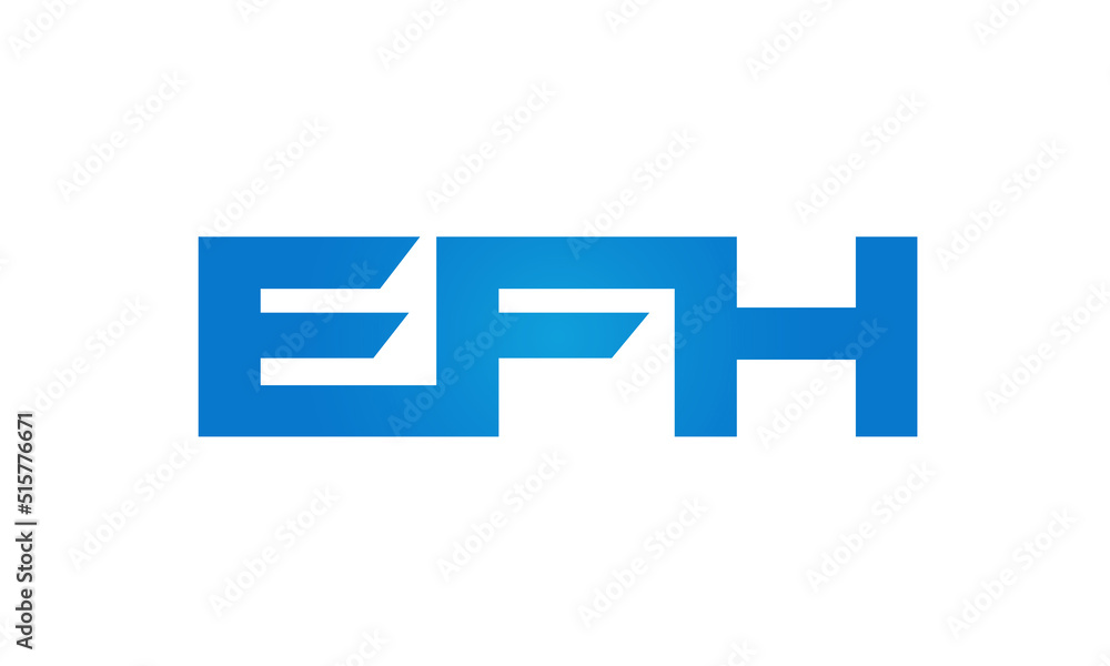Connected EFH Letters logo Design Linked Chain logo Concept Connected EFH Letters logo Design Linked Chain logo Concept